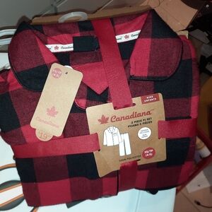 NWT AUTHENTIC BUFFALO PLAID KIDS PAJAMAS XL 14/16 flannel CANADIANA